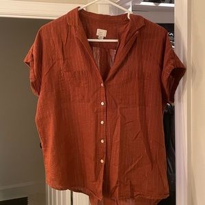 A New Day burnt red/orange button up blouse
